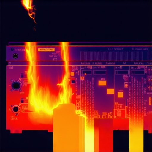 A smartphone showing a thermal heat map of an AV receiver to identify overheating components.
